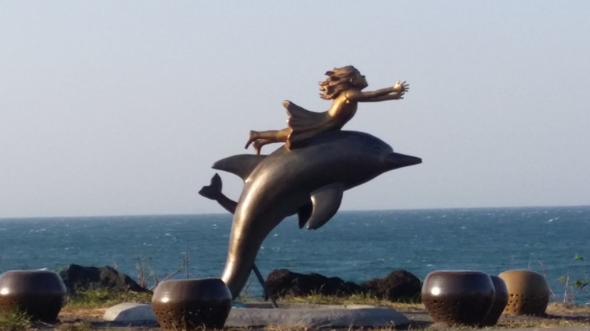 용담해안도로 돌고래 모형 입니다