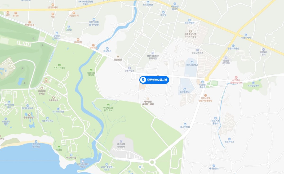 중문향토오일시장 지도 사진입니다.