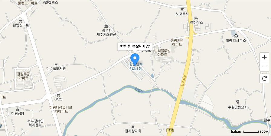 한림민속오일시장 위성지도 입니다.