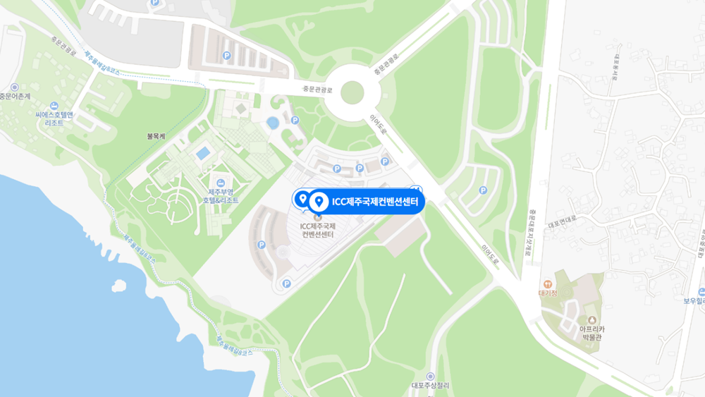 제주국제컨벤션센터가 찍혀있는 지도입니다.